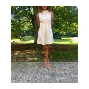WHITE HIGH NECK DRESS